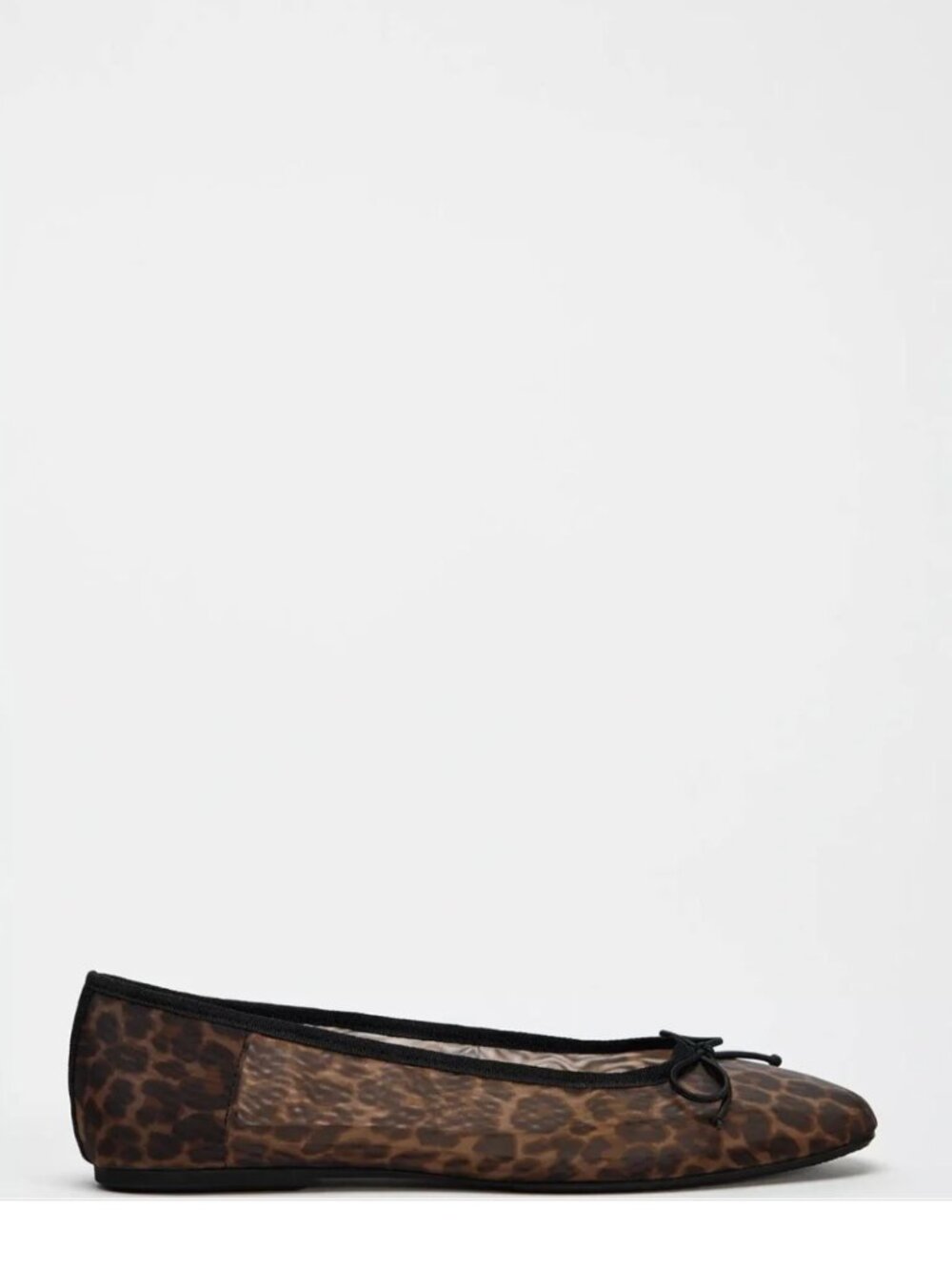 Zara Animal Print Mesh Ballet Flat Leopard Slip On Shoes